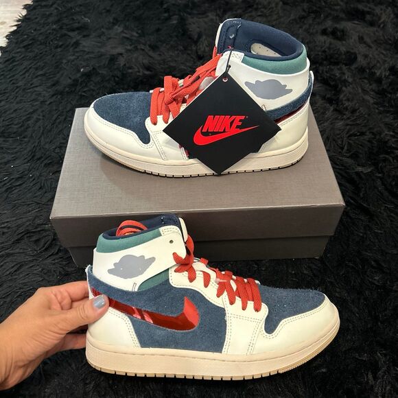 NIKE Air jordan 1 multicolored lace up shoes sneakers women's 7.5 new - Picture 1 of 9